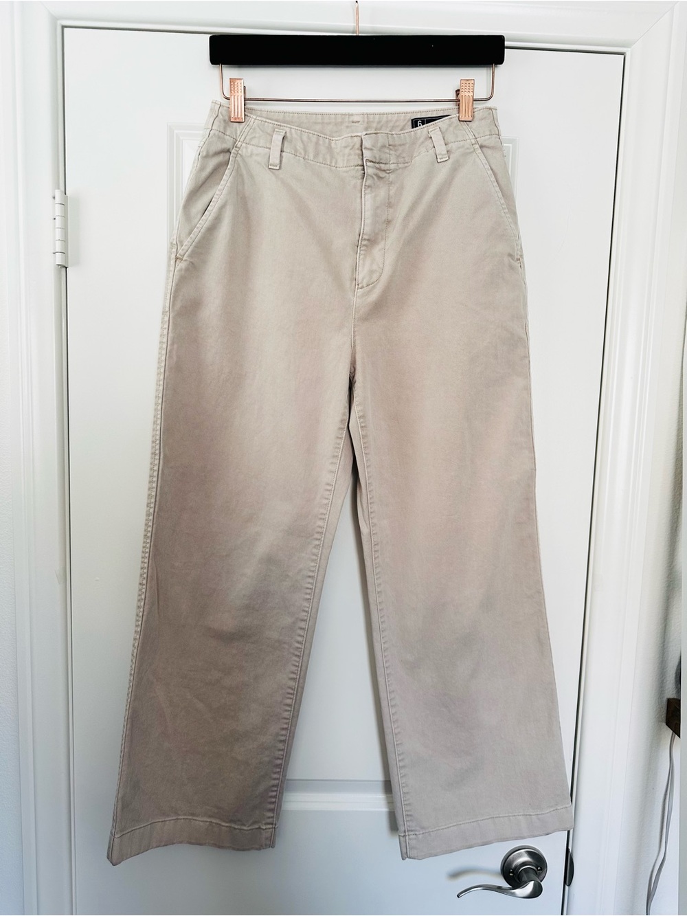 GAP Light Beige Cream Wide Leg Jeans Neutral Denim Size 6